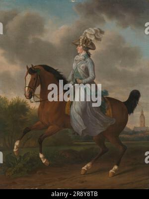 Frederika Sophia Wilhelmina von Pruissia (1751-1820), Reitporträt der Ehefrau von Prinz Willem V., 1789. Weitere Titel: Frederika Sophia Wilhelmina von Pruissia (1751-1820), Reitporträt der Ehefrau von Prinz Willem V. Stockfoto