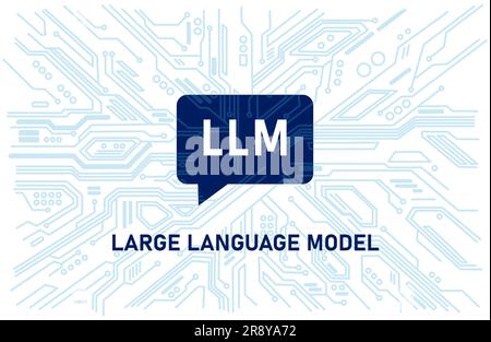 LLM großes Sprachmodell KI-Technologie-Konzept für künstliche Intelligenz Stock Vektor