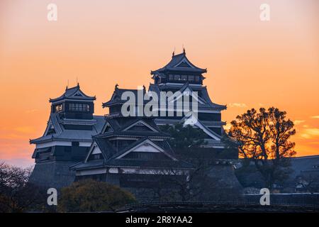 Morgengrauen im Schloss Kumamoto Stockfoto