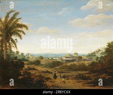 Landschaft auf dem Rio Senhor de Engenho, Brasilien, 1670-1680. Stockfoto