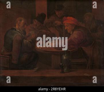 Männer spielen Karten in einer Taverne, c.1660-c.1680. Stockfoto