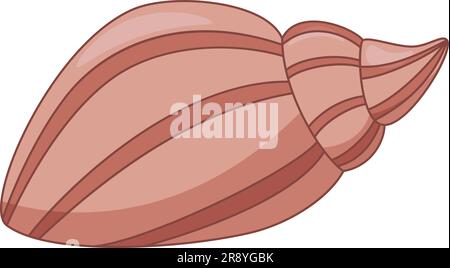 Spiral-Cartoon mit breiter Schale und dünnen Linien. Stock Vektor