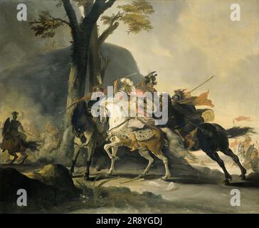 Alexander der große in der Schlacht der Granicus gegen die Perser, 1737. Stockfoto