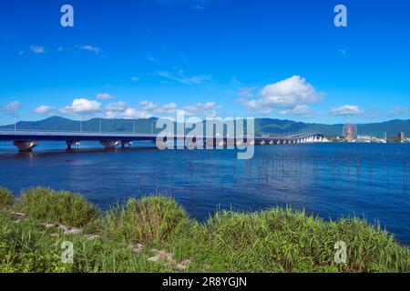 Biwako-Ohashi-Brücke Stockfoto