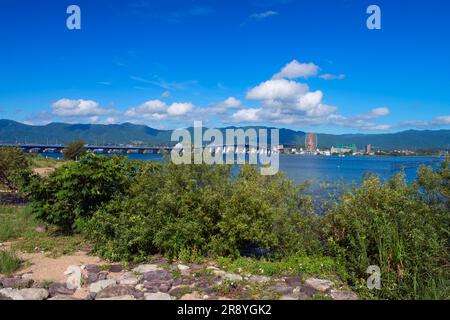 Biwako-Ohashi-Brücke Stockfoto