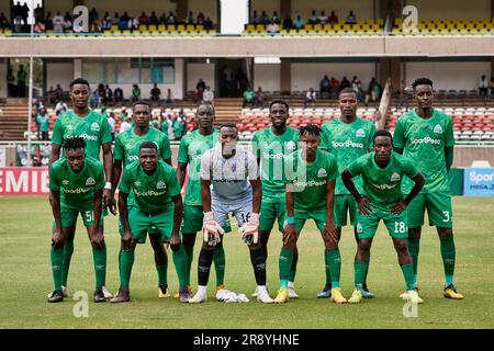 Nairobi, Kenia. 21. Juni 2023. Gor Mahia Startteam. Gor Mahia gegen Kakamega Homeboyz, kenianische Premier League. Kasarani-Stadion. Kredit: XtraTimeSports (Darren McKinstry) Stockfoto