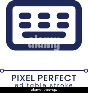 Tastaturpixel perfektes lineares ui-Symbol Stock Vektor