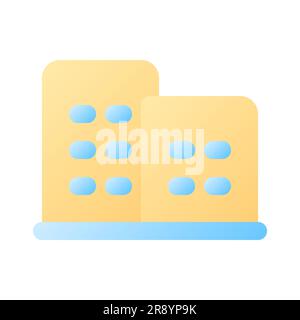 Hotel Pixel Perfect Flat Gradient Color ui-Symbol Stock Vektor