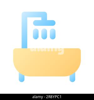 Badewanne Pixel Perfect Flat Gradient Farb-ui-Symbol Stock Vektor