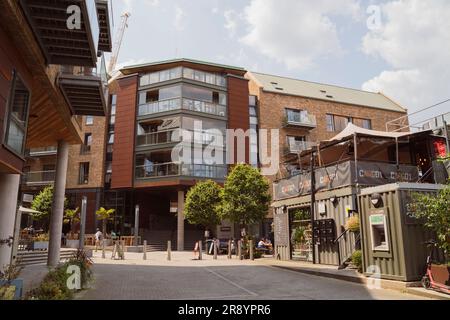 Wapping Wharf im schwimmenden Hafen im Stadtzentrum von Bristol, England, Großbritannien Stockfoto