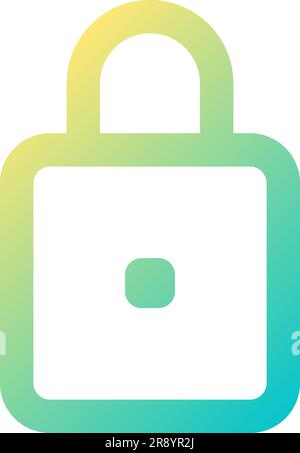 Symbol für lineare benutzeroberfläche mit perfektem Pixelverlauf und Vorhängeschloss Stock Vektor