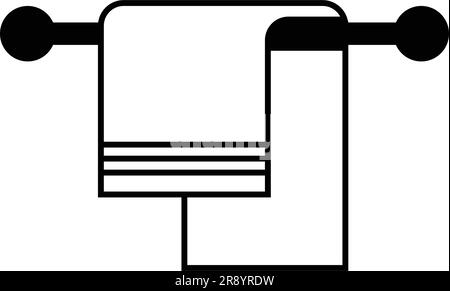 Handtuchsymbol-Silhouetten-Design-Vorlage isoliert Stock Vektor