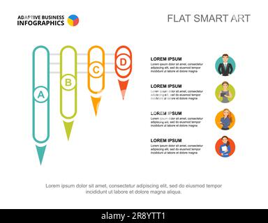 Vorlage für Prozessdiagramm zu vier Problemen Stock Vektor