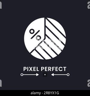 Weißes, ausgefülltes Desktop-Symbol für Tortendiagramm Stock Vektor