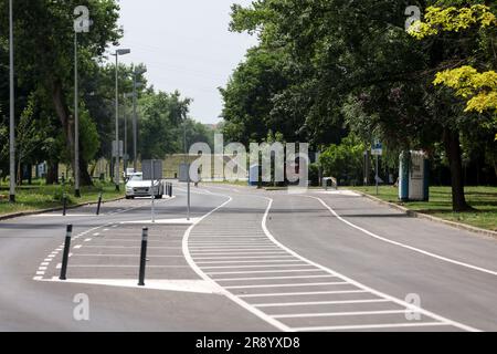 Zagreb, Kroatien. 23. Juni 2023. Die Landschaft des Jarun-Sees ist an heißen Tagen in Zagreb, Kroatien, am 23. Juni 2023 zu sehen. Foto: Igor Kralj/PIXSELL Kredit: Pixsell/Alamy Live News Stockfoto