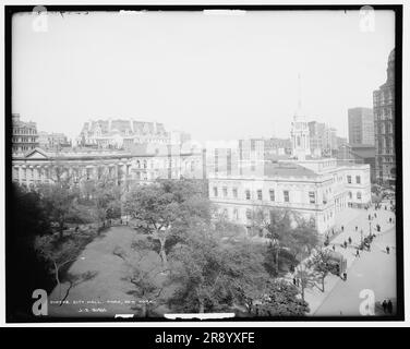 City Hall Park, New York, zwischen 1900 und 1906. Stockfoto