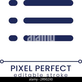 Checkliste Pixel Perfect Linear ui-Symbol Stock Vektor