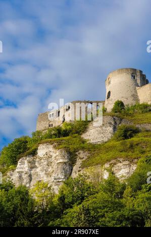 Chateau-Gaillard, Les Andelys, Seine-Tal, Normandie, Frankreich, Denkmal-Historie Stockfoto