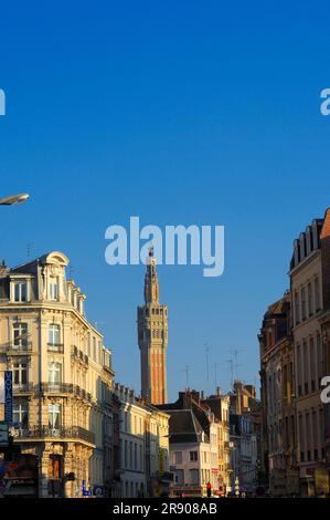 Bell Tower, Le Beffroi et la Mairie, Lille, Nord Pas de Calais, Frankreich Stockfoto