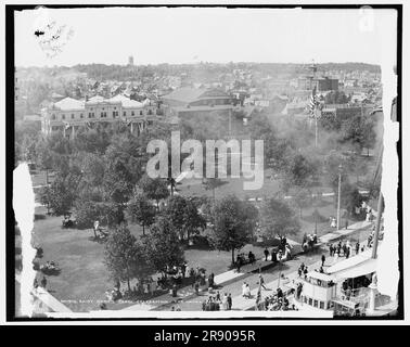 St. Mary's Canal Celebration, die Marineparade, c1905. Park Area in Sault Sainte Marie, einer Grenzregion von Kanada und den Vereinigten Staaten auf der St. Marys River. Stockfoto