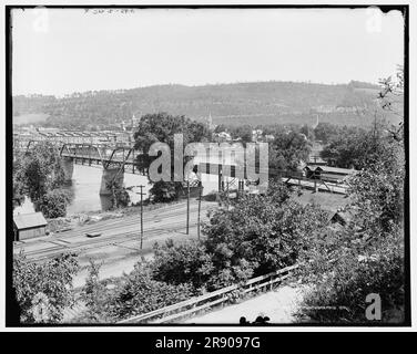 Allgemeine Ansicht, Owego, New York, zwischen 1890 und 1901. Owego Bridge Co Engineers and Builders“. Stockfoto