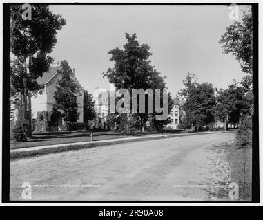 Fort Sheridan, Illinois, Offiziersquartier, zwischen 1880 und 1899. United States Army Post benannt nach Bürgerkriegskavallerie General Philip Sheridan. Stockfoto