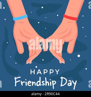 Flaches Design, mit Hand in Hand Stock Vektor