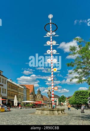 Handwerkerbaum auf dem Marktplatz Bayreuth, Bayern, Deutschland Stockfoto