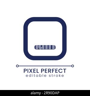 Symbol für die perfekte lineare benutzeroberfläche für Tastenpixel minimieren Stock Vektor