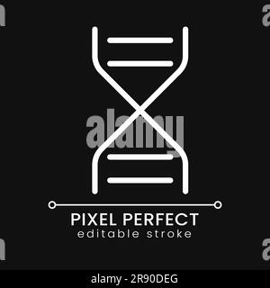 Sandglas Pixel perfekte weiße lineare Symbol für dunkles Thema Stock Vektor