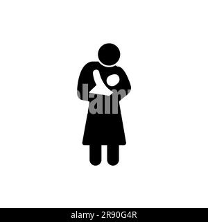 Illustration zum Muttertag. Mutter umarmt Baby. Weißer Hintergrund. Stock Vektor