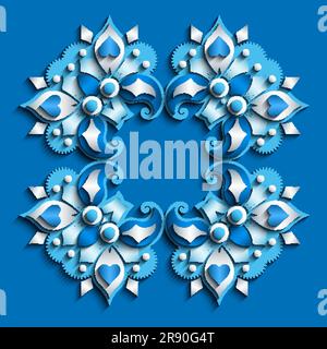 Abstraktes Vektor-Zierelement Vintage Papercut-Blumenspitze Stock Vektor