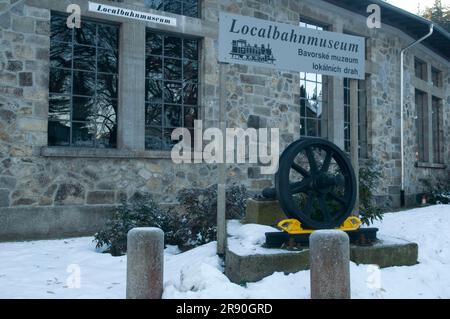 Lokales Eisenbahnmuseum, Bayerisch Eisenstein, Niederbayern, Bayern, Deutschland Stockfoto