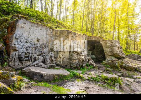 Brauns Bethlehem - natürliche Galerie barocker Skulpturen und Reliefs in der Nähe von Kuks, Tschechische Republik Stockfoto