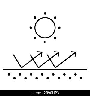 Symbol für die Hautlinie zum UV-Schutz. Vektordarstellung Stock Vektor
