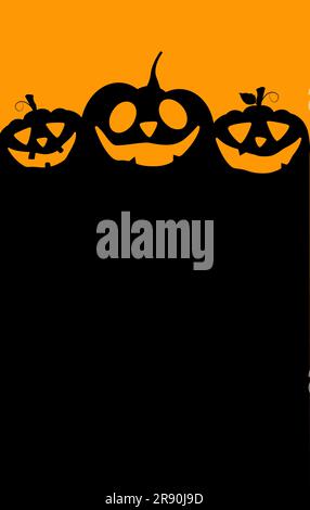 Halloween-Flyer-Vorlage mit Kürbissen Stock Vektor