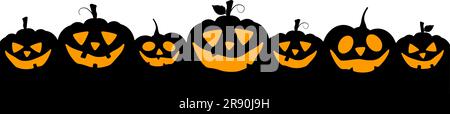 Halloween-Banner mit Kürbissen Stock Vektor