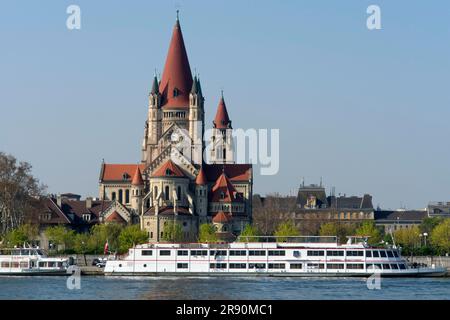 Franz von Assisi Kirche, Donau, Wien, Österreich, Mexiko Kirche Stockfoto