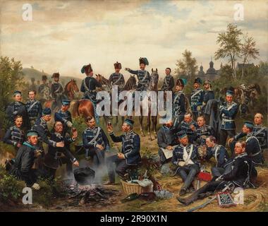 Das Offizierskorps des 8. Preußischen Hussar-Regiments, 1857. Private Sammlung. Stockfoto