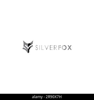Silver Fox Logo-Design. Design mit SF OX Logo Stock Vektor