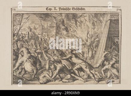 Kämpfe in den Straßen von Moskau zwischen Russen und Polen 1611, 1699. Private Sammlung. Stockfoto