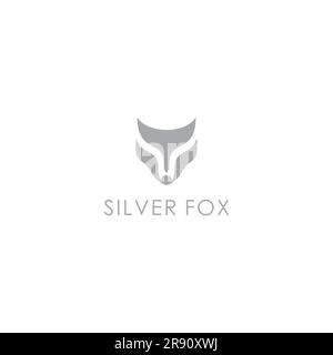 Silver Fox Logo-Vektor. Fox Head Logo Stock Vektor