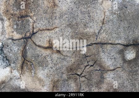 Risse in Betonwänden, Detail Stockfoto