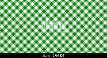 Grün weißes Büffelmuster. Karo-Muster im Vintage-Stil. Karierte Vektorgrafik rustikale Textur. Stock Vektor