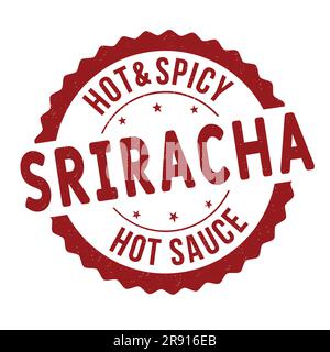 Sriracha Grunge-Gummistempel auf weißem Hintergrund, Vektordarstellung Stock Vektor