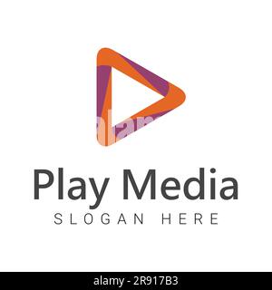 Wiedergabe Media Logo Design Wiedergabe-Taste Logo TV Wiedergabe Stock Vektor