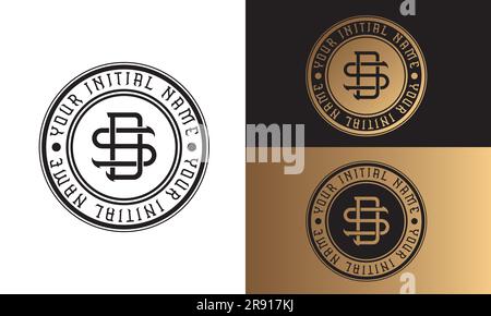 Luxury Initial SD oder DS Monogramm Letter Text Logo Streetwear Fashion SD Initial Logo Traditional Initial Font Stock Vektor