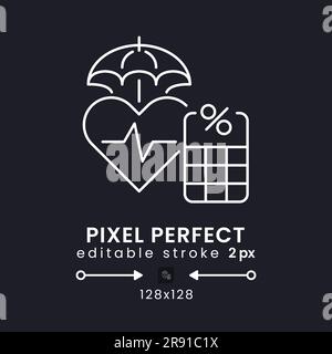 Medicare Tax weißes lineares Desktop-Symbol auf Schwarz Stock Vektor