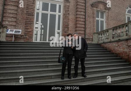 David Cronenberg und Carolyn Zeifman 2003 an Reggia di Venaria reale Turin Italien Stockfoto