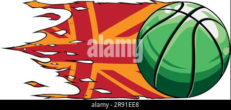 vektordarstellung eines Baseball mit flagge des vereinigten Königreichs Stock Vektor